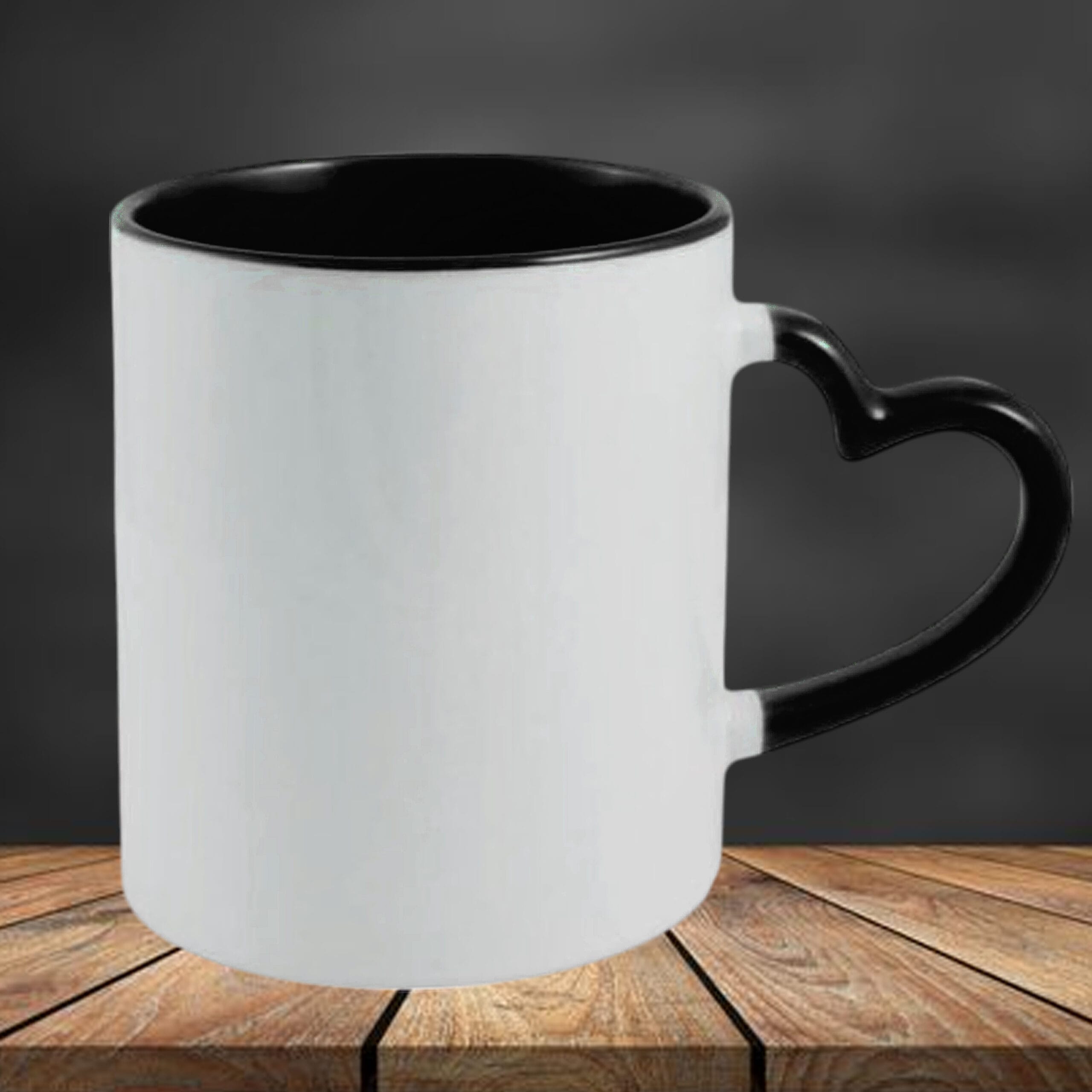 Heart Handle Black Colour Mug - Image 3