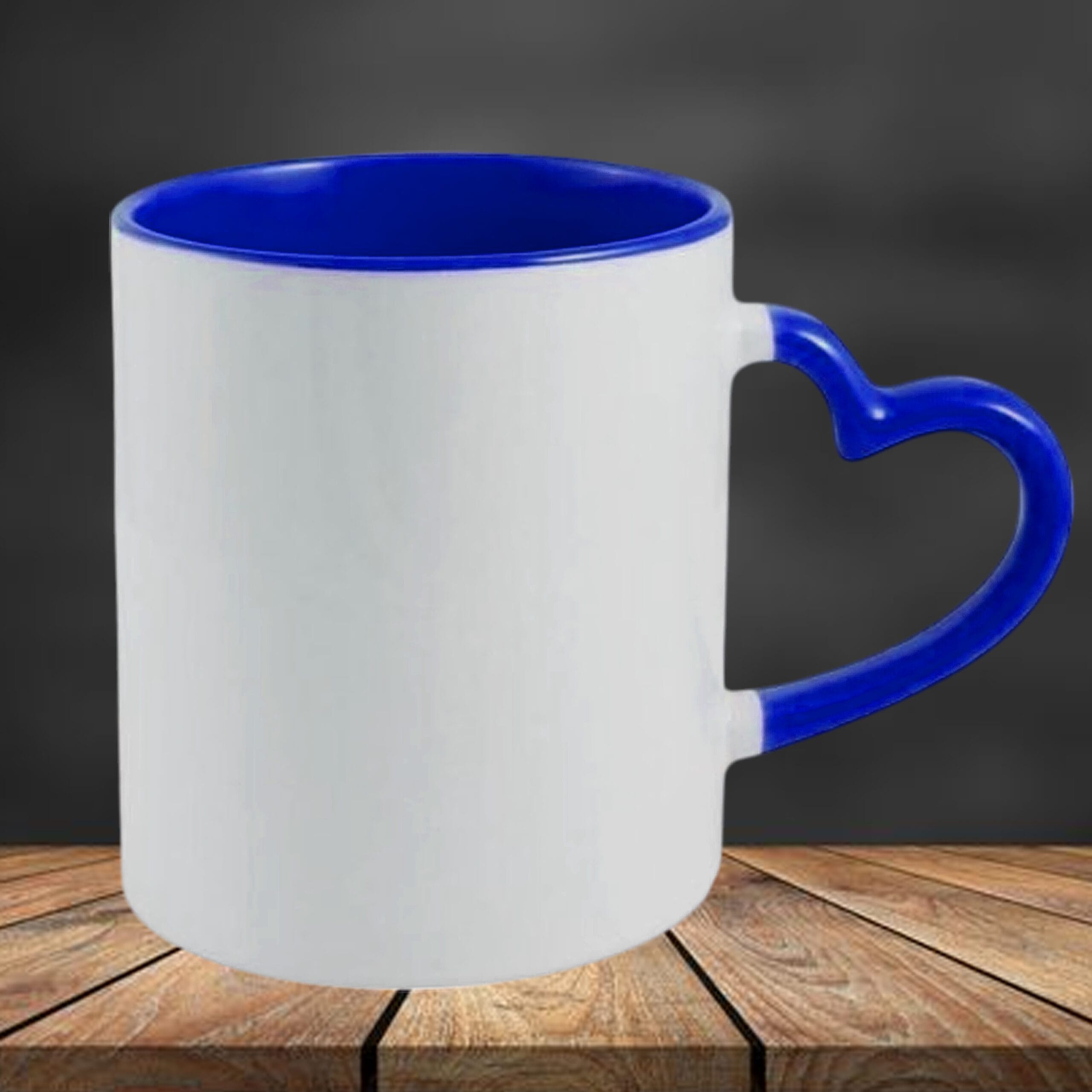 Heart Handle Blue Colour Mug - Image 2