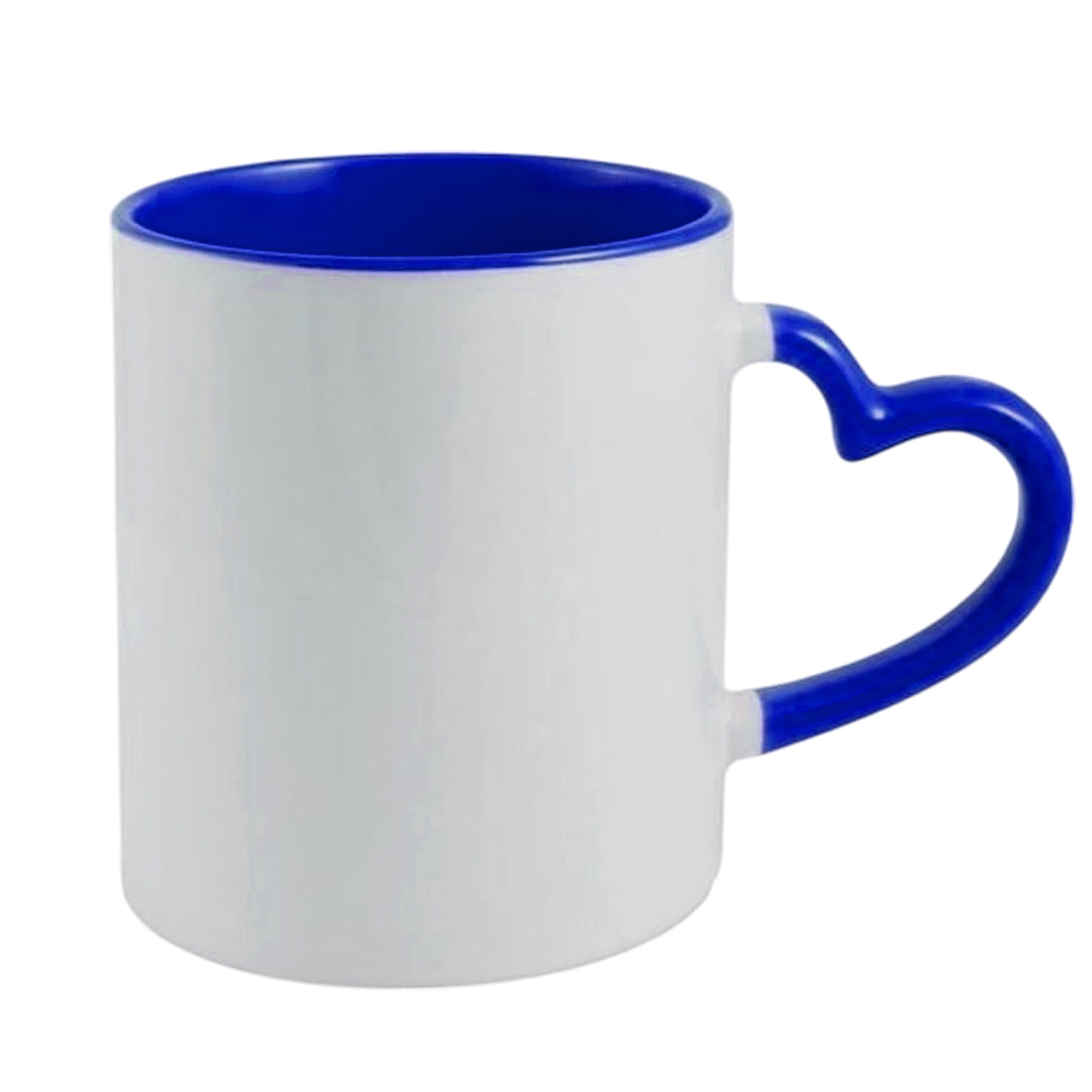 Heart Handle Blue Colour Mug - Image 4