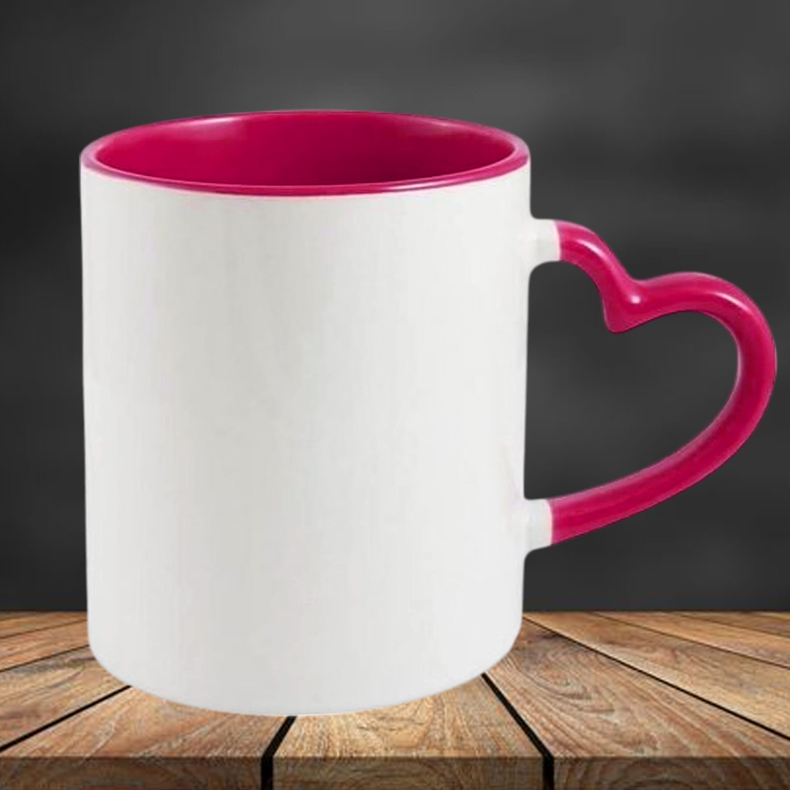Heart Handle Pink Colour Mug - Image 3