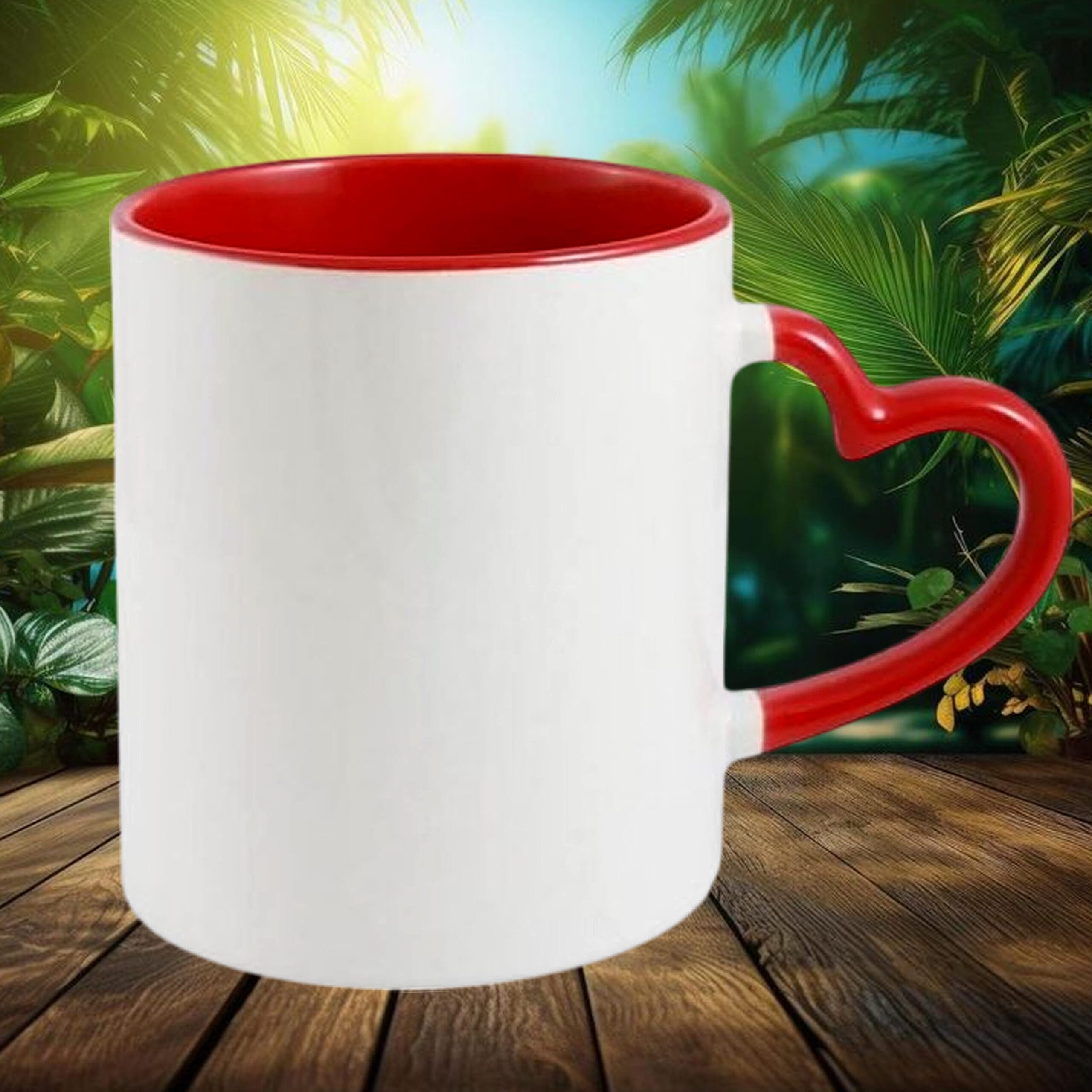 Heart Handle Red Colour Mug - Image 2