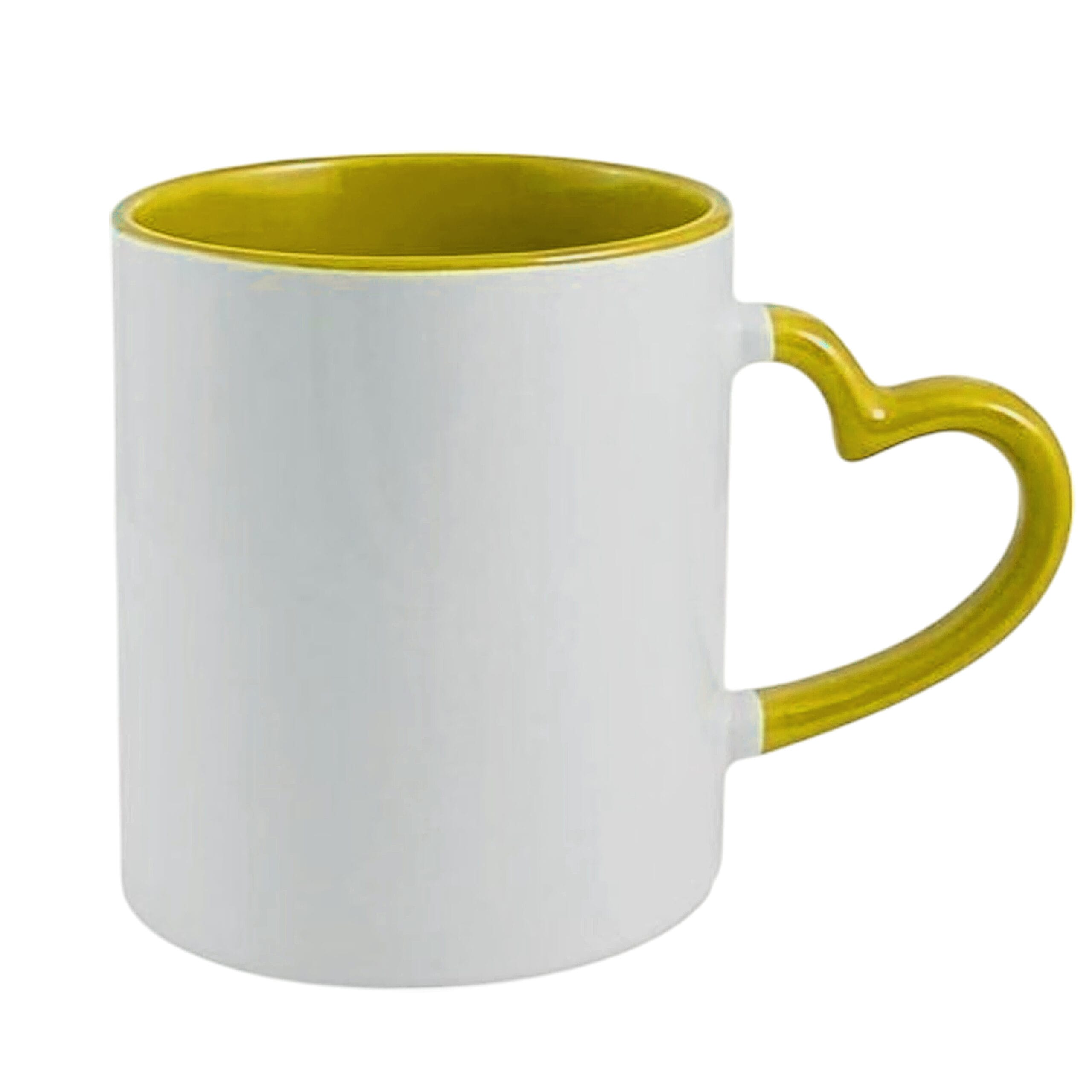 Heart Handle Yellow Colour Mug - Image 2