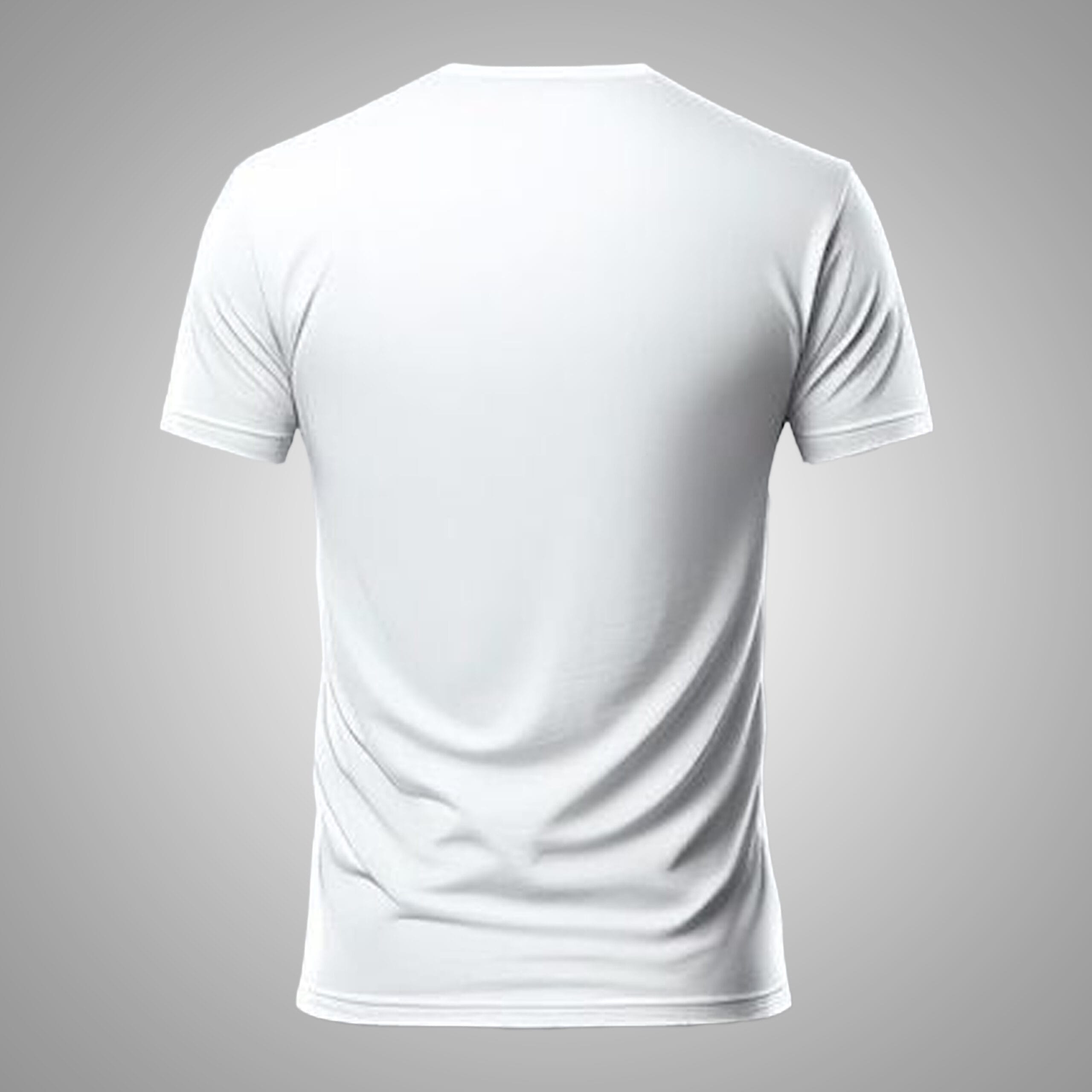 White Colour Round Neck T-Shirt For Men - Image 5