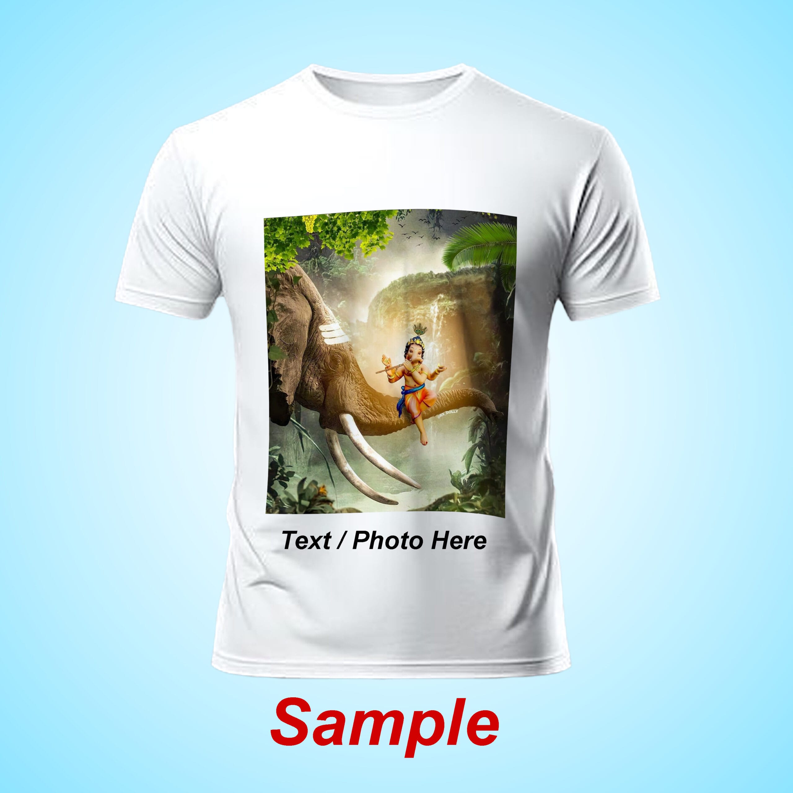 White Colour Round Neck T-Shirt For Men - Image 3