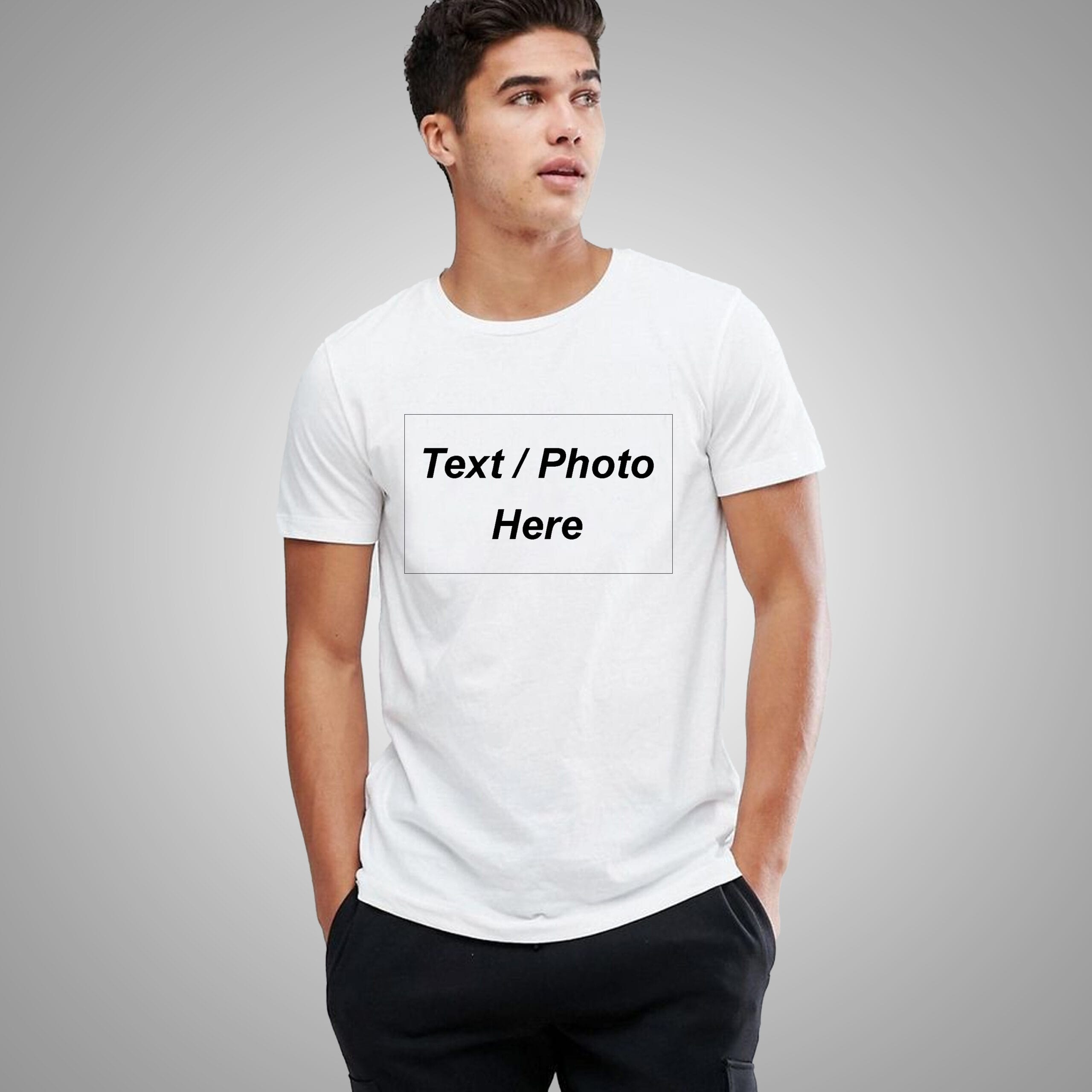 White Colour Round Neck T-Shirt For Men
