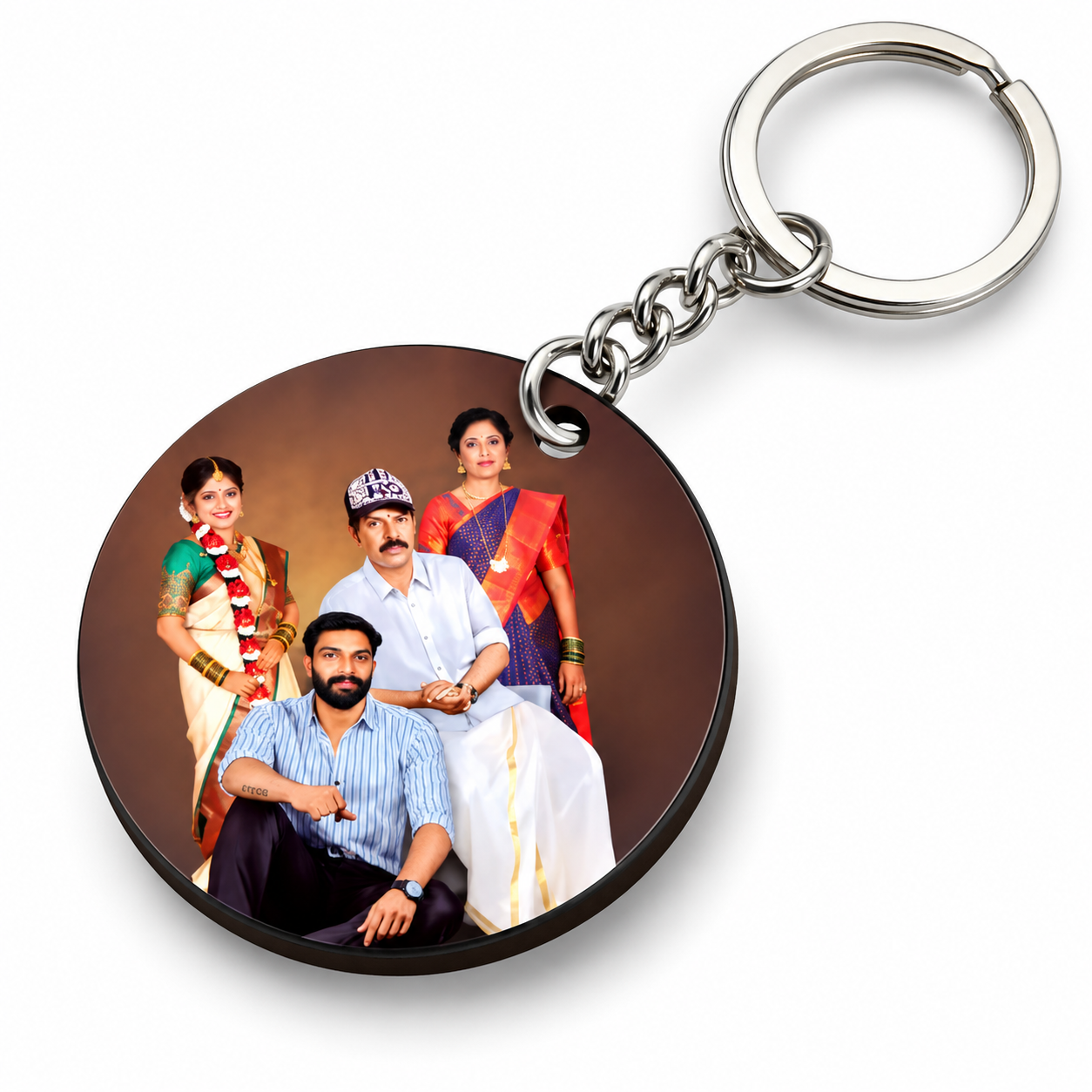 Circle Personalized Photo Keychain