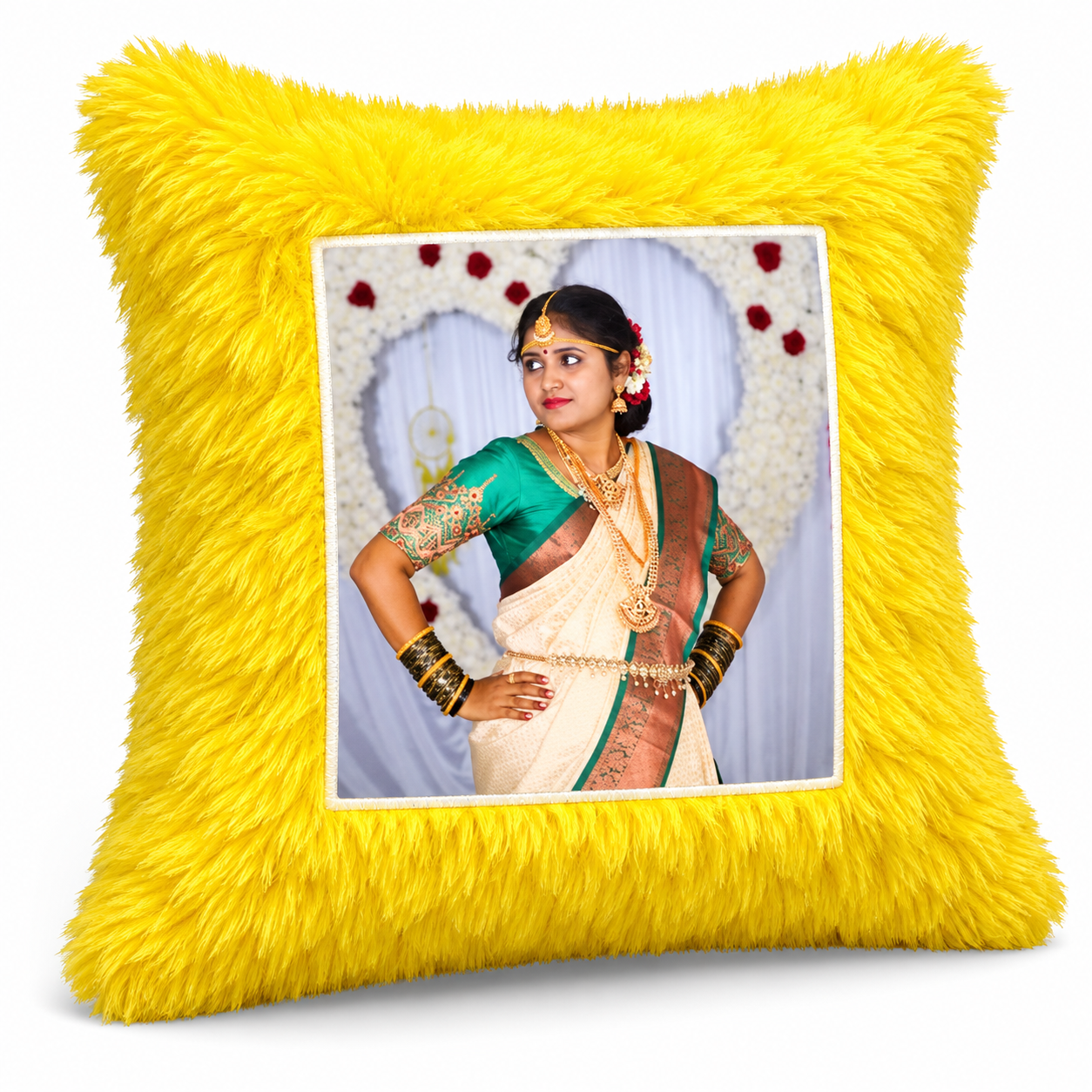 Personalized Photo Square Fur Pillow