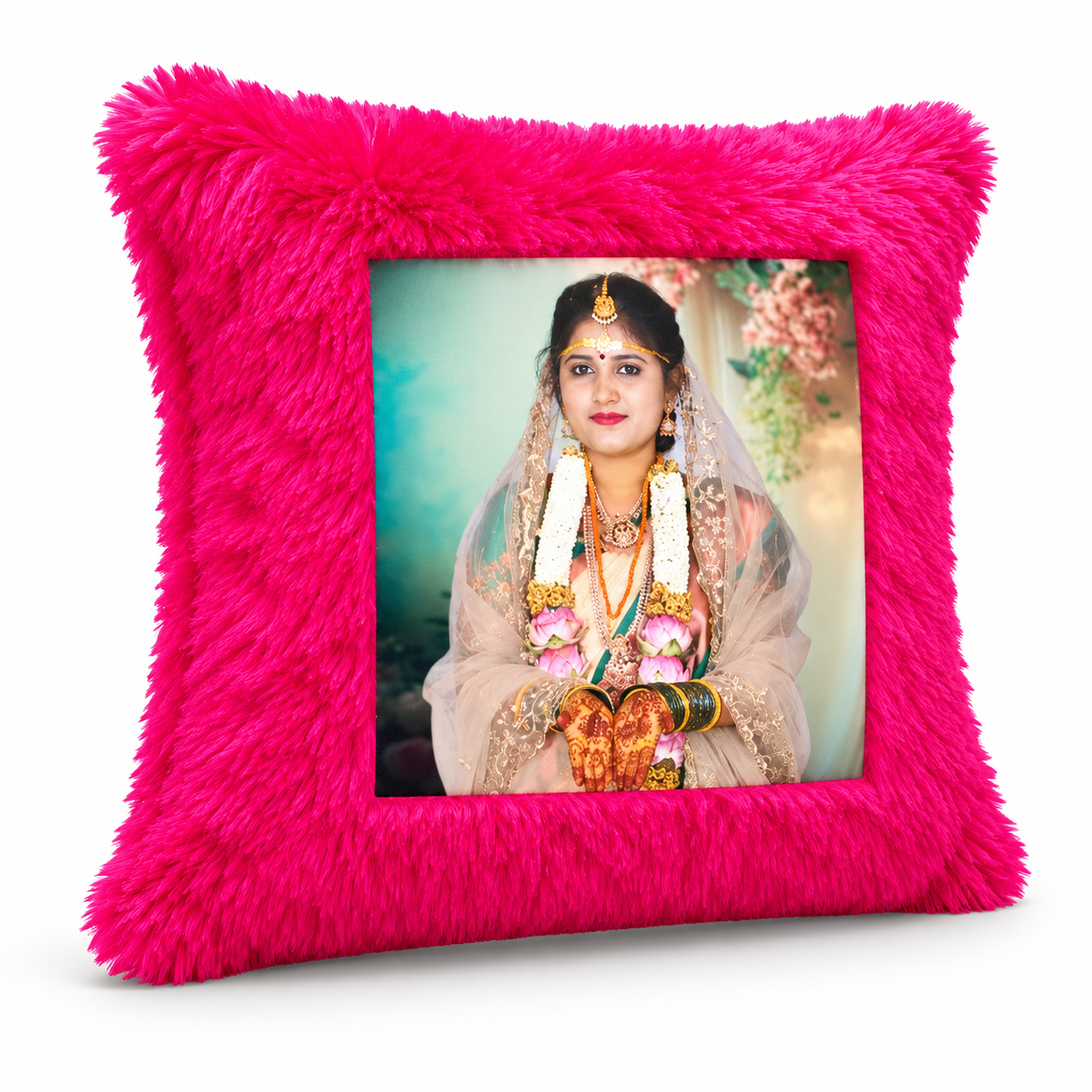Personalized Photo Square Fur Pillow