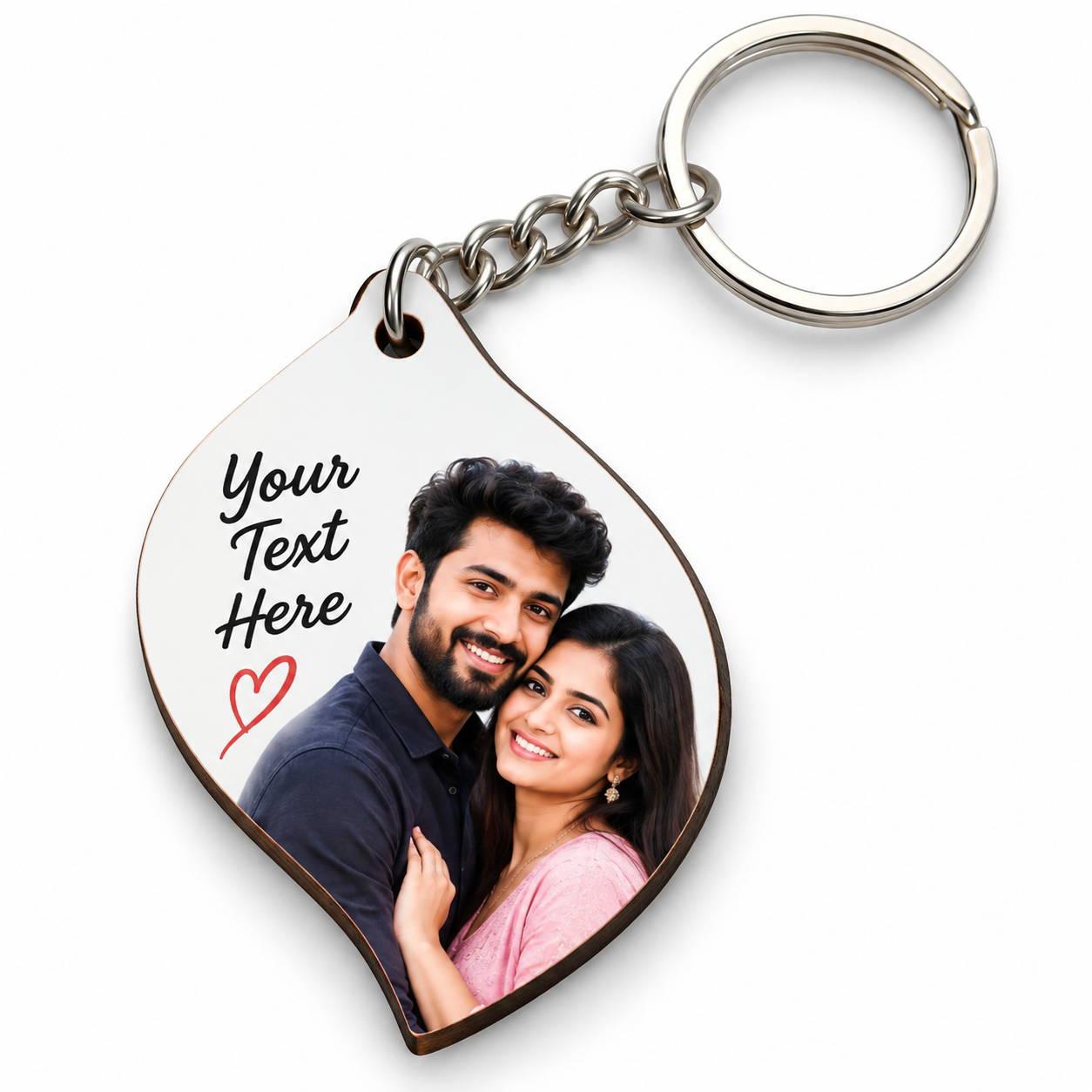 Leaf Personalized Photo Keychain