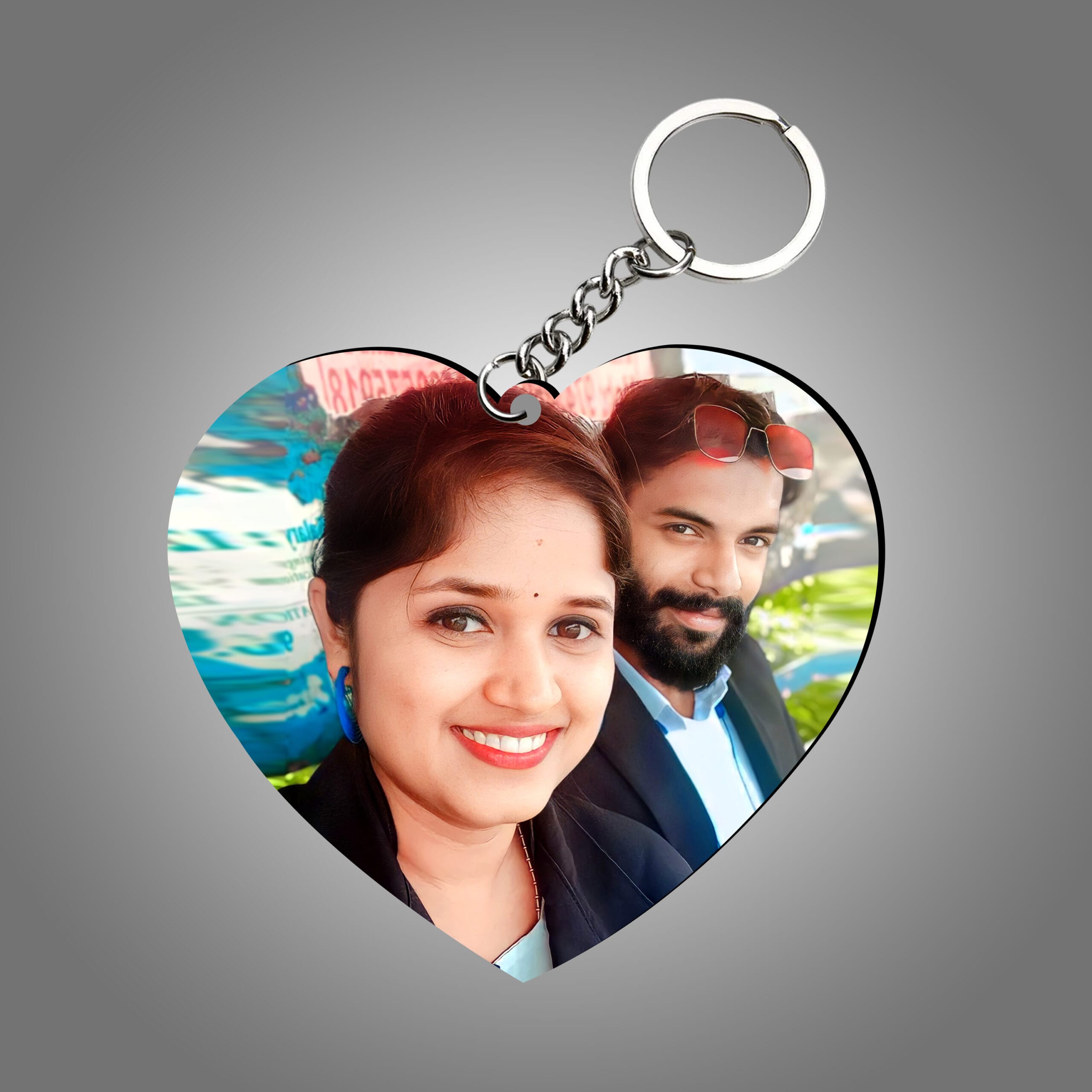 Heart Personalized Photo Keychain - Image 3