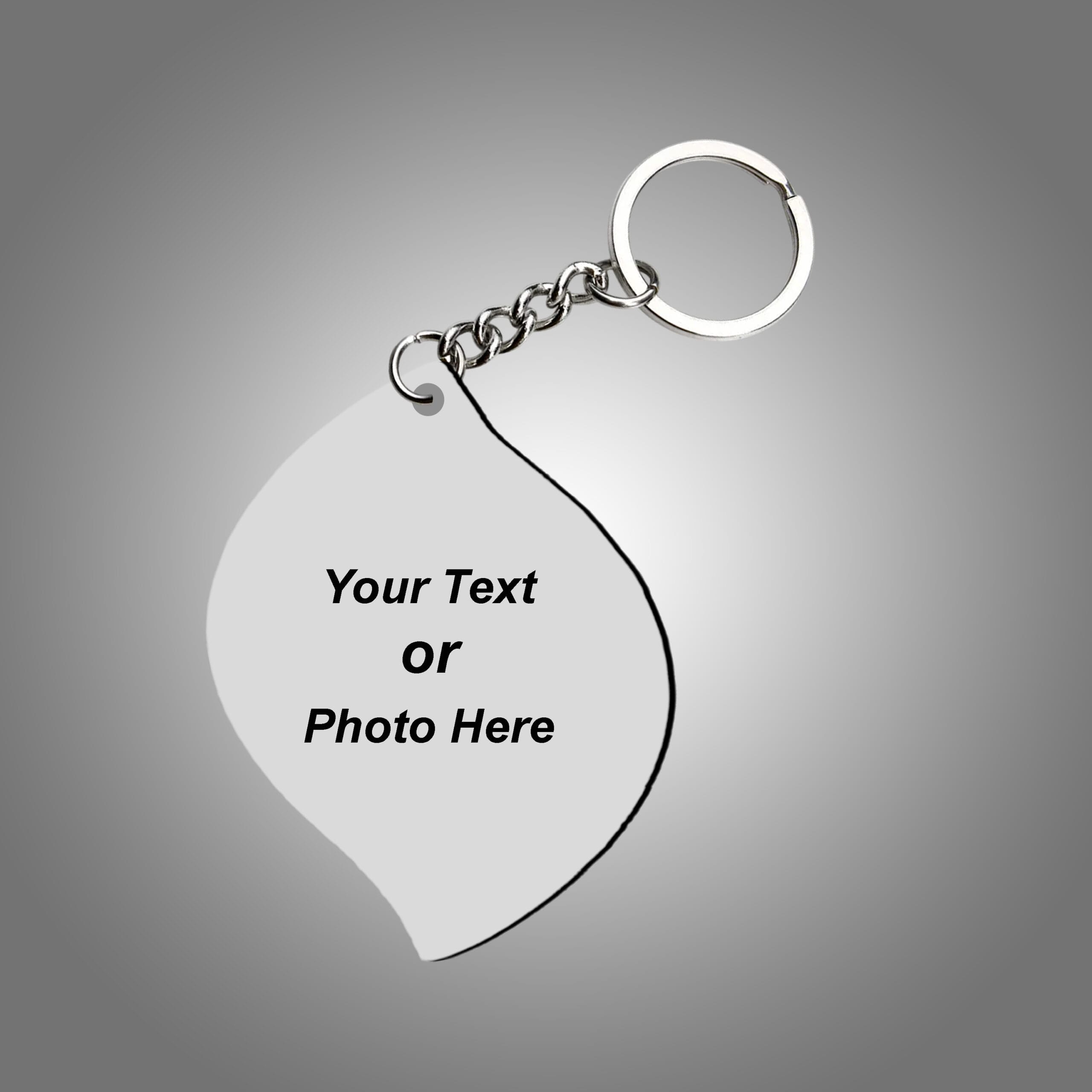 Leaf Personalized Photo Keychain