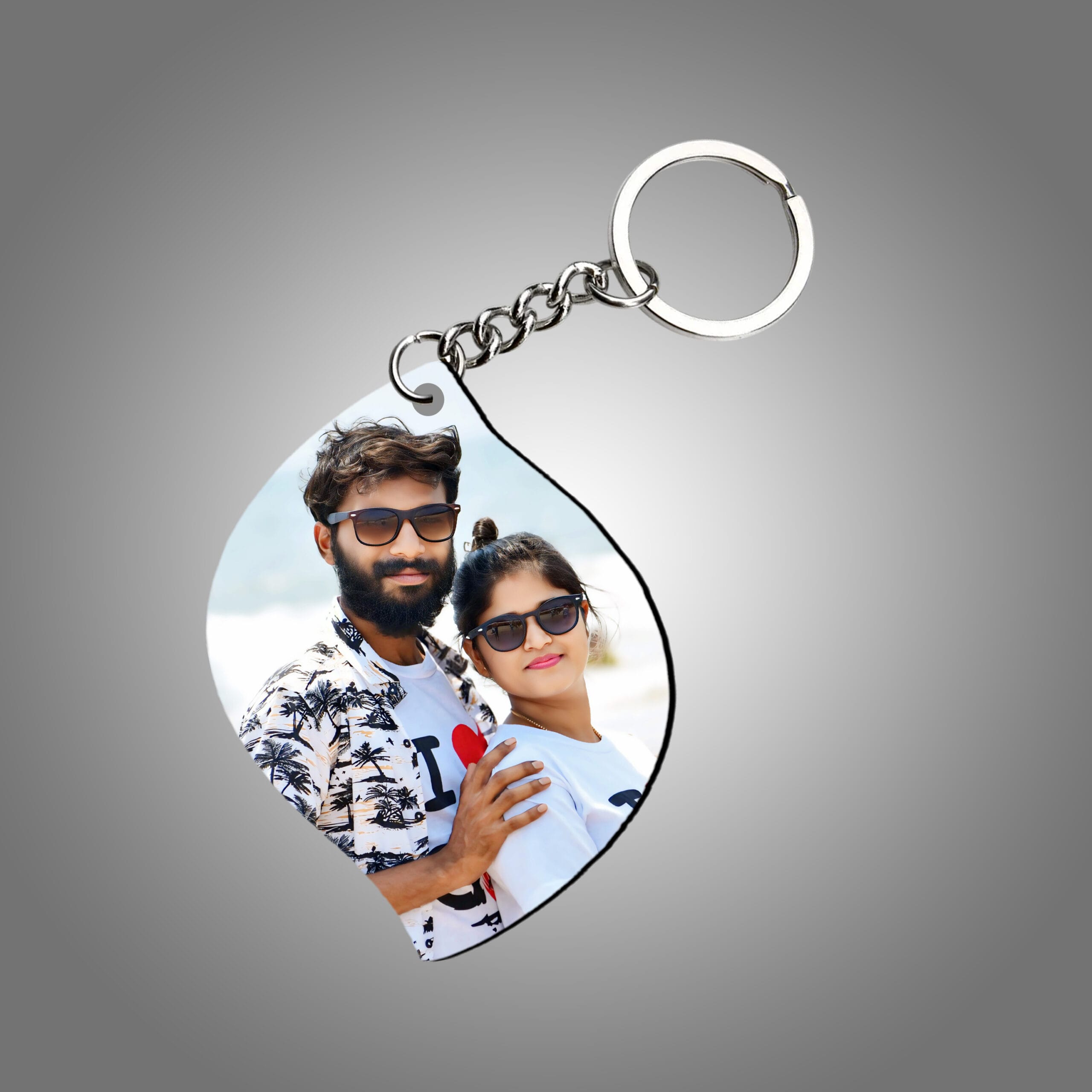 Leaf Personalized Photo Keychain - Image 3