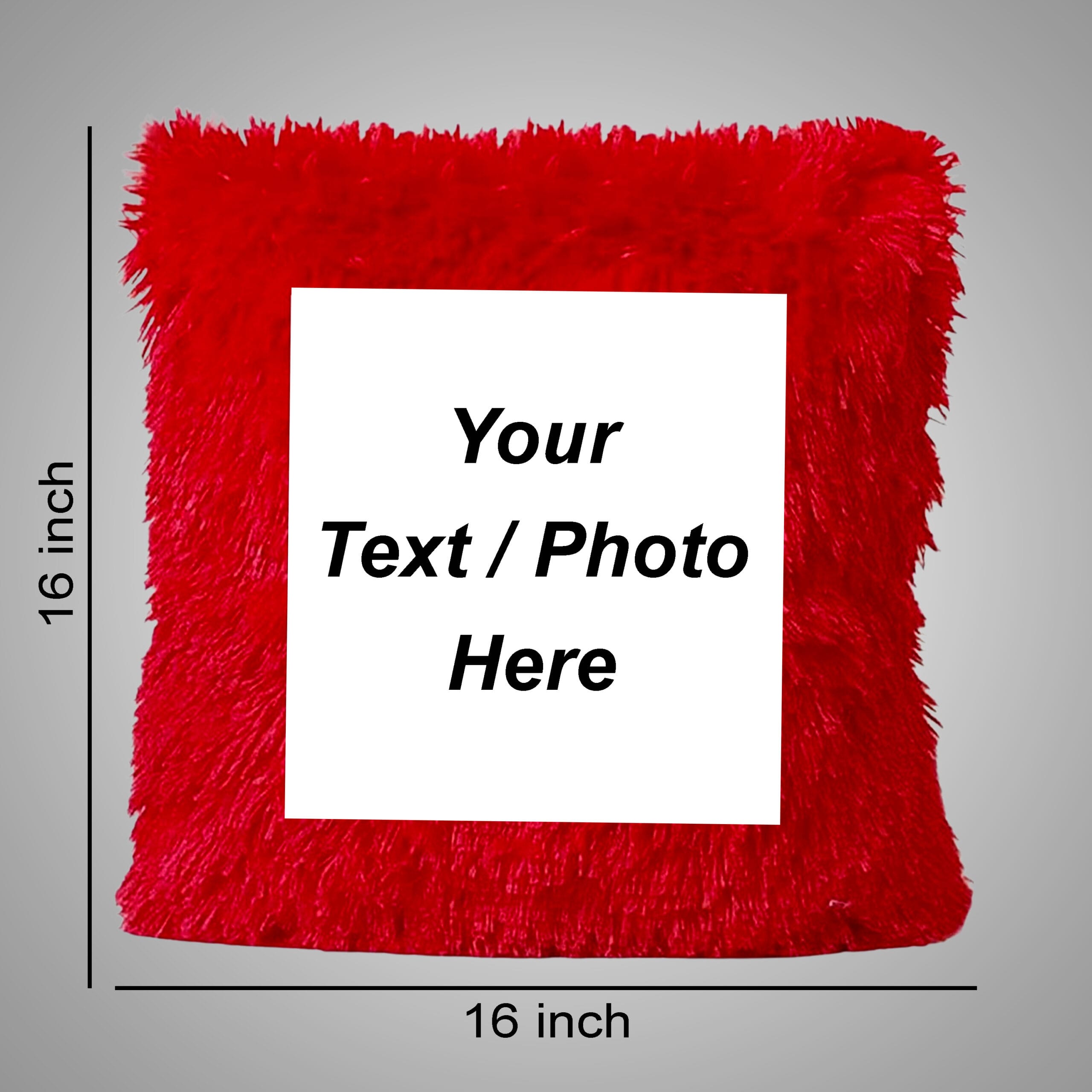 Personalized Photo Square Fur Pillow - Image 3