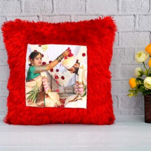 Personalized Photo Square Fur Pillow