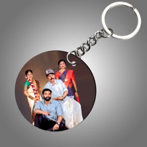 Circle Personalized Photo Keychain