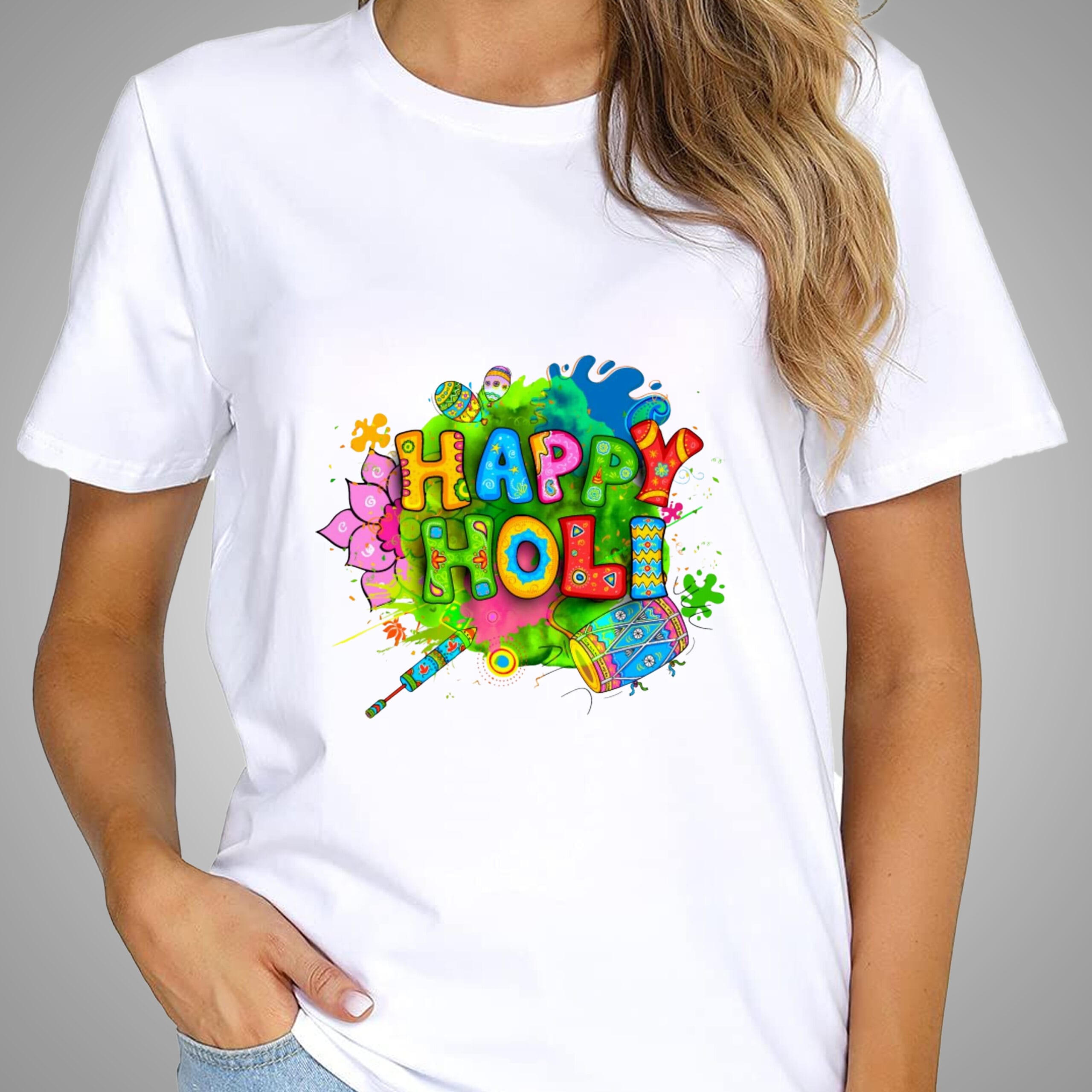 Happy Holi T-Shirt For Men and Women - Image 4