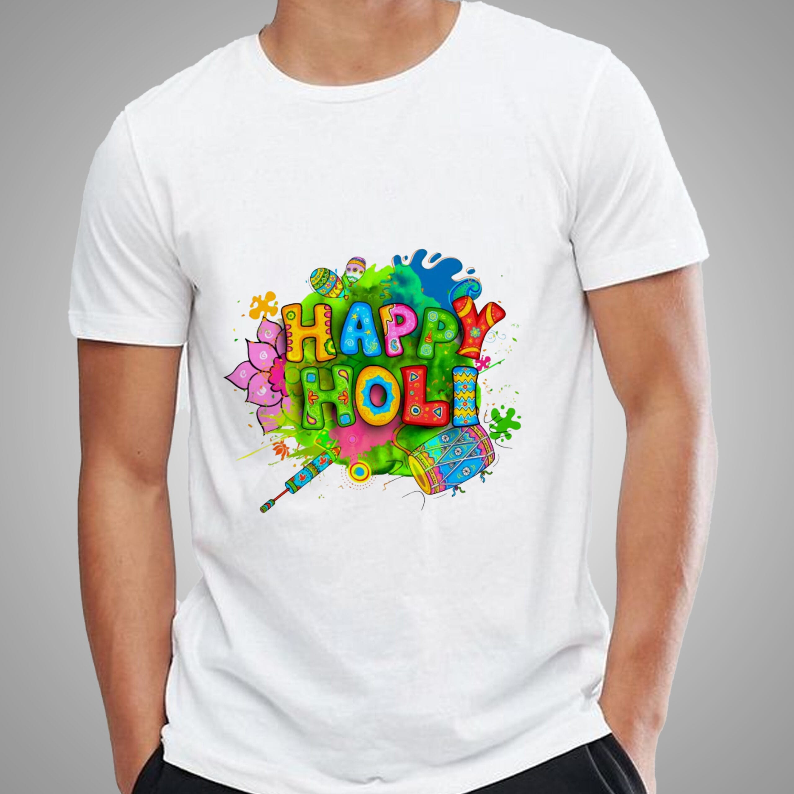 Happy Holi T-Shirt For Men and Women - Image 3