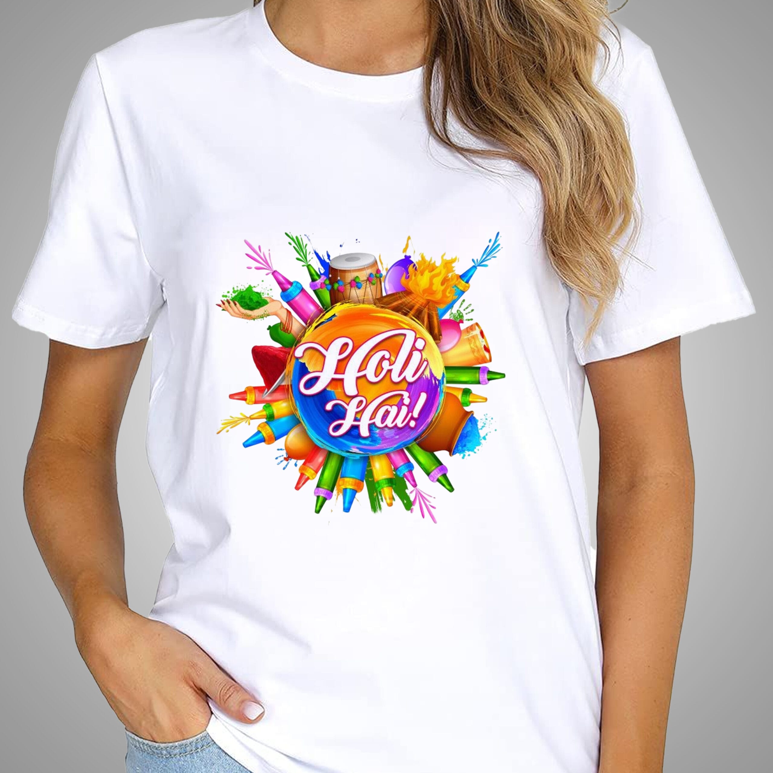 Happy Holi T-Shirt For Men and Women - Image 3