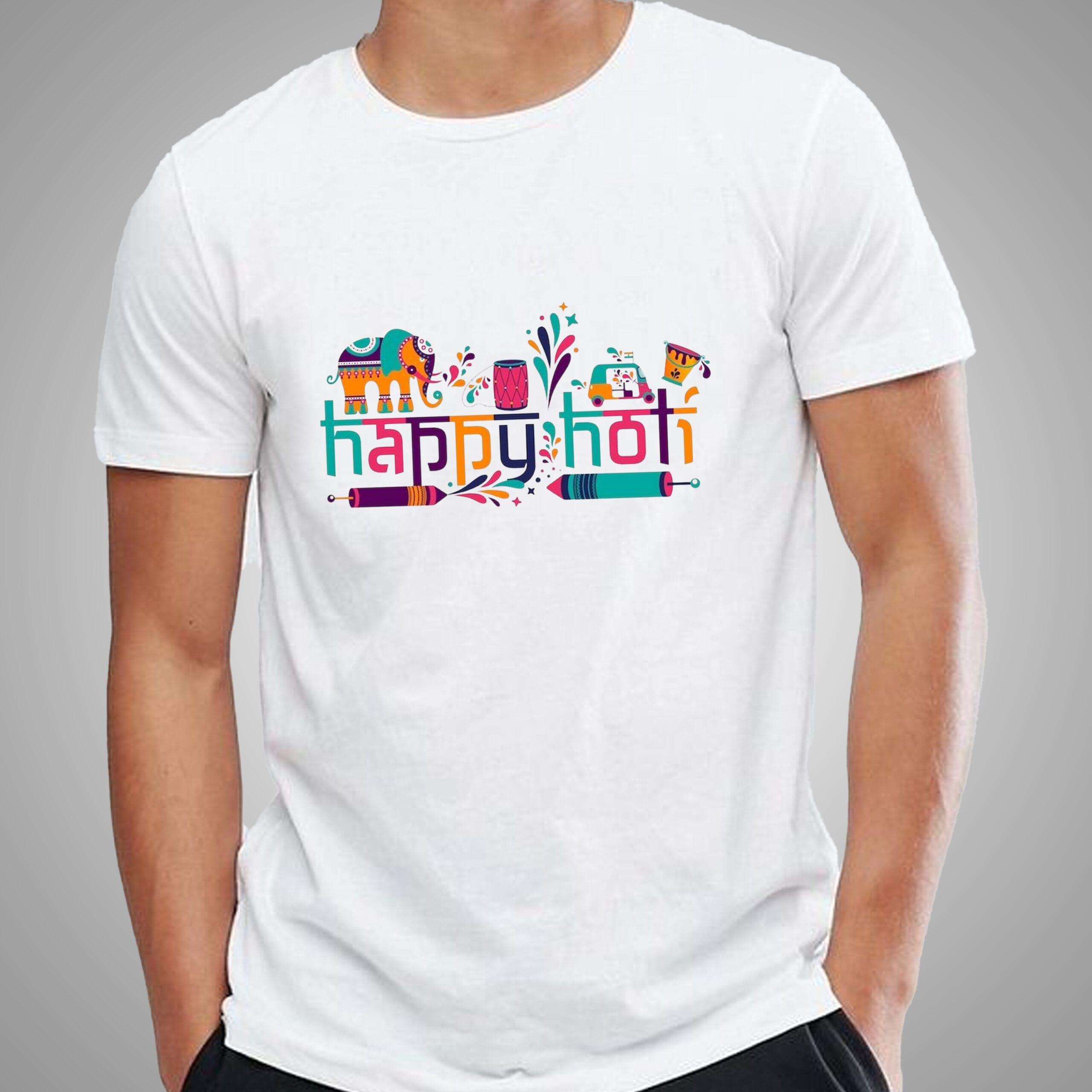 Happy Holi T-Shirt For Men and Women - Image 4