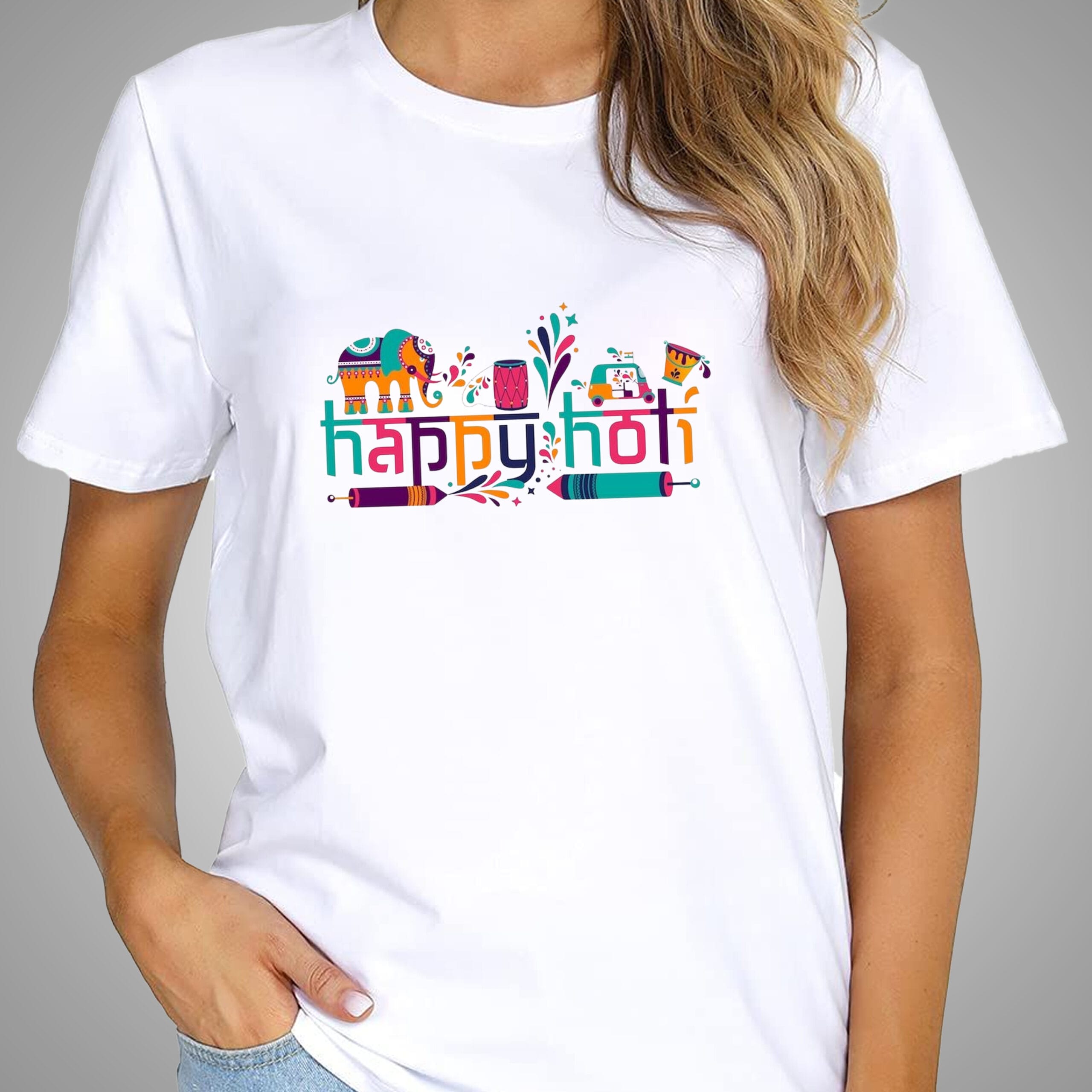 Happy Holi T-Shirt For Men and Women - Image 3