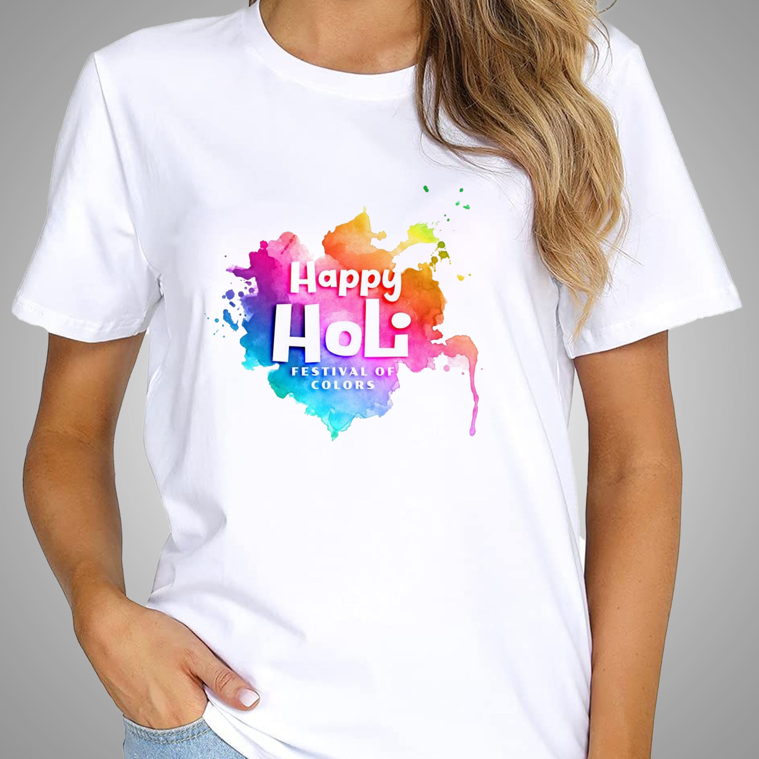 Happy Holi T-Shirt For Men and Women - Image 3