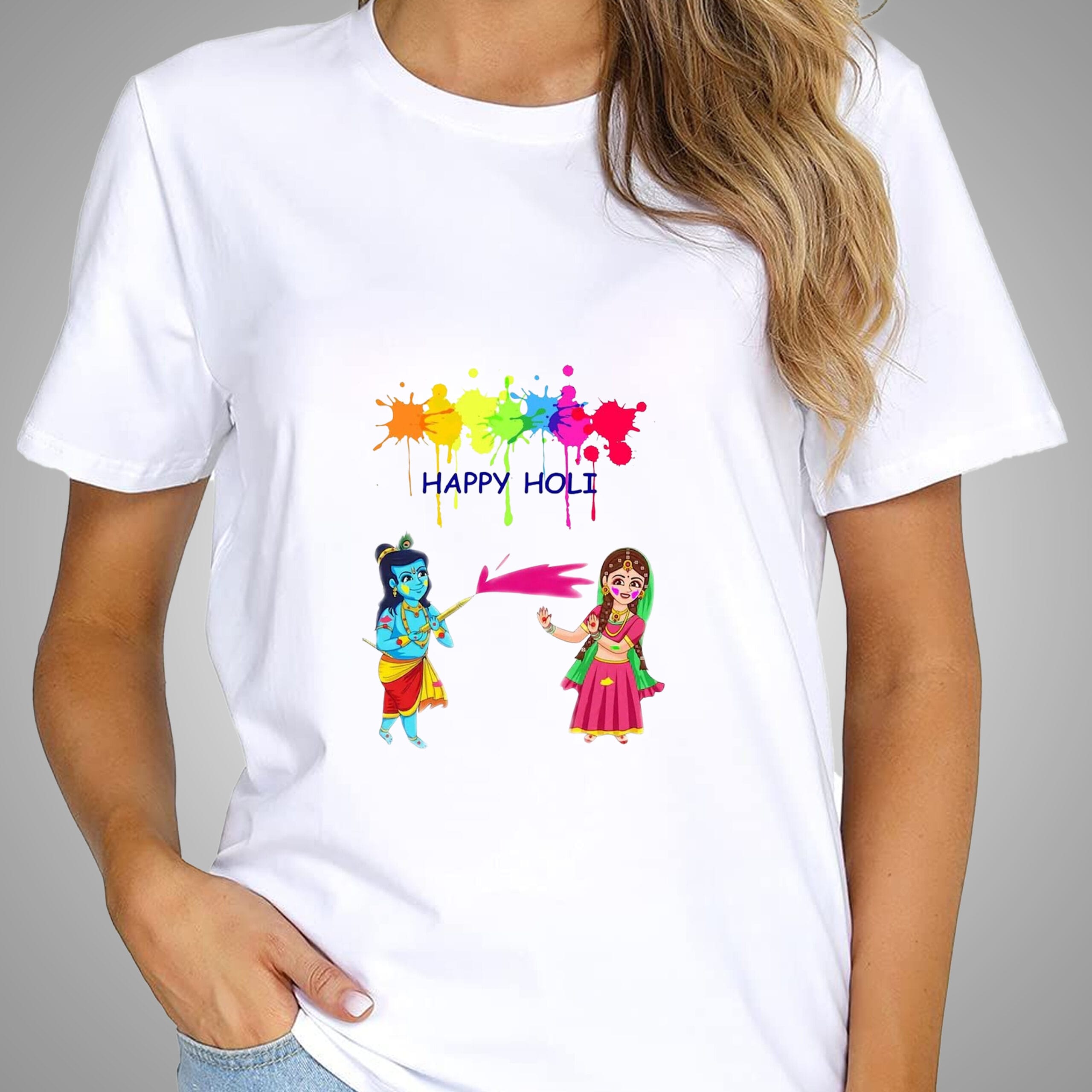 Happy Holi T-Shirt For Men and Women - Image 3