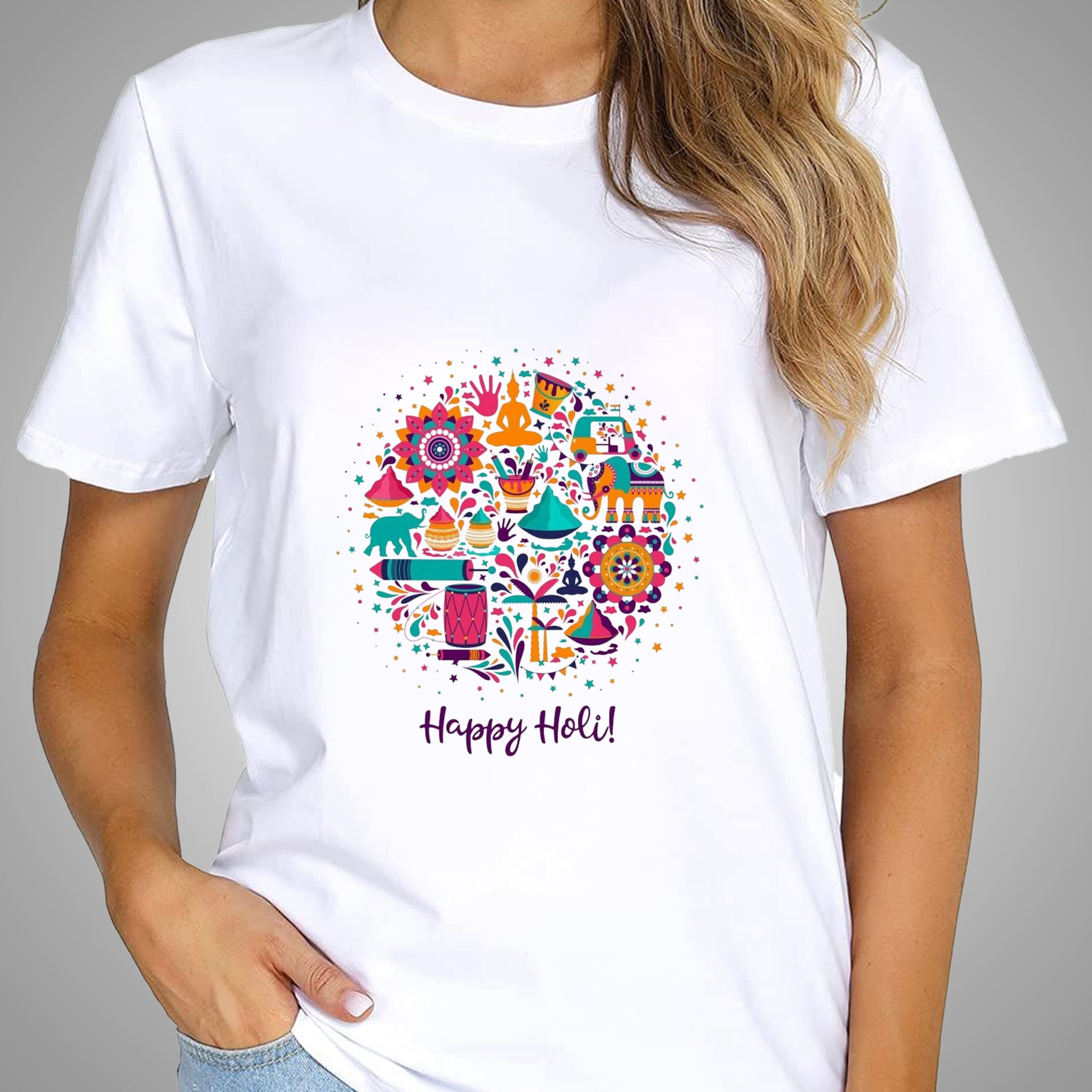 Happy Holi T-Shirt For Men and Women - Image 5