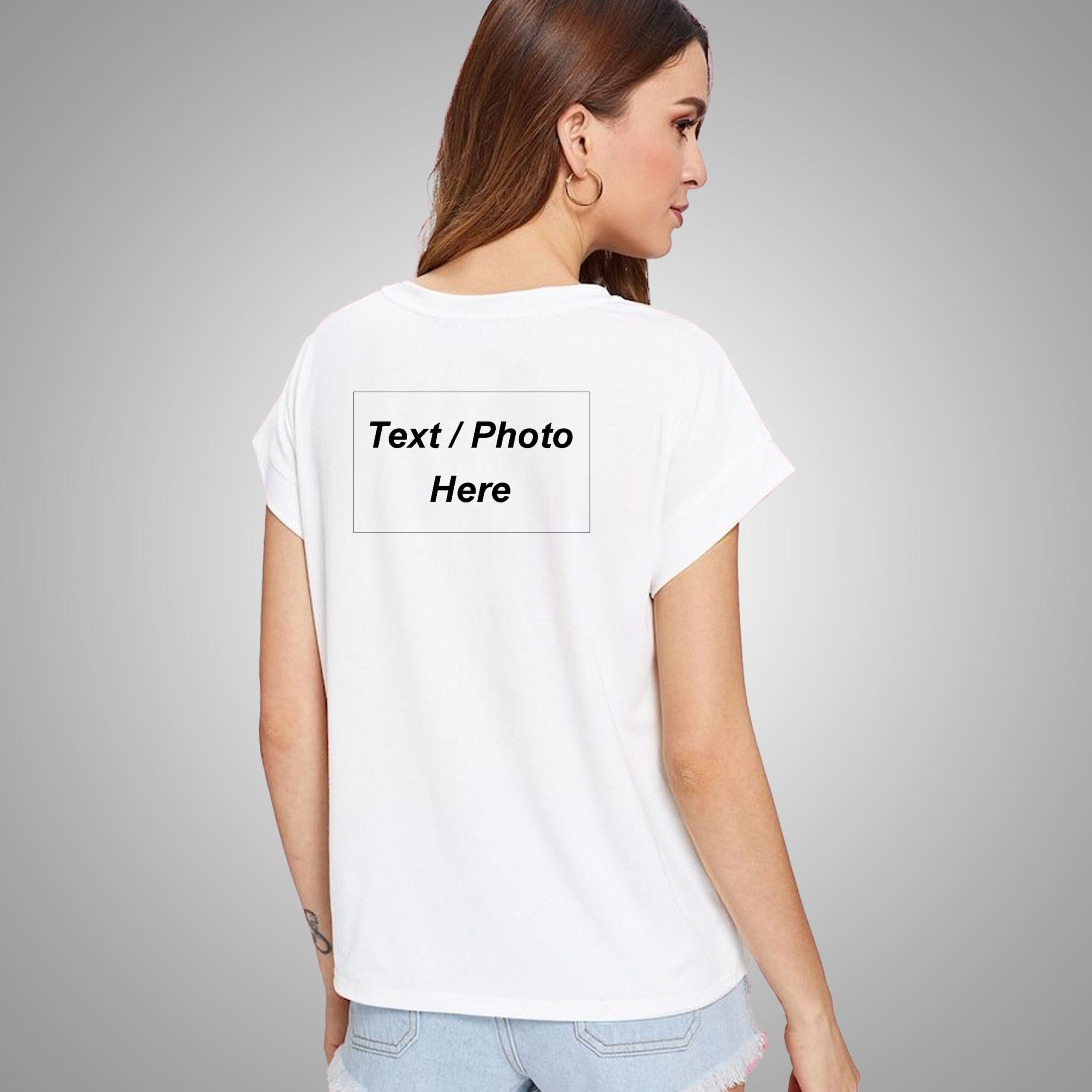 White Colour Round Neck T-Shirt For Women - Image 3