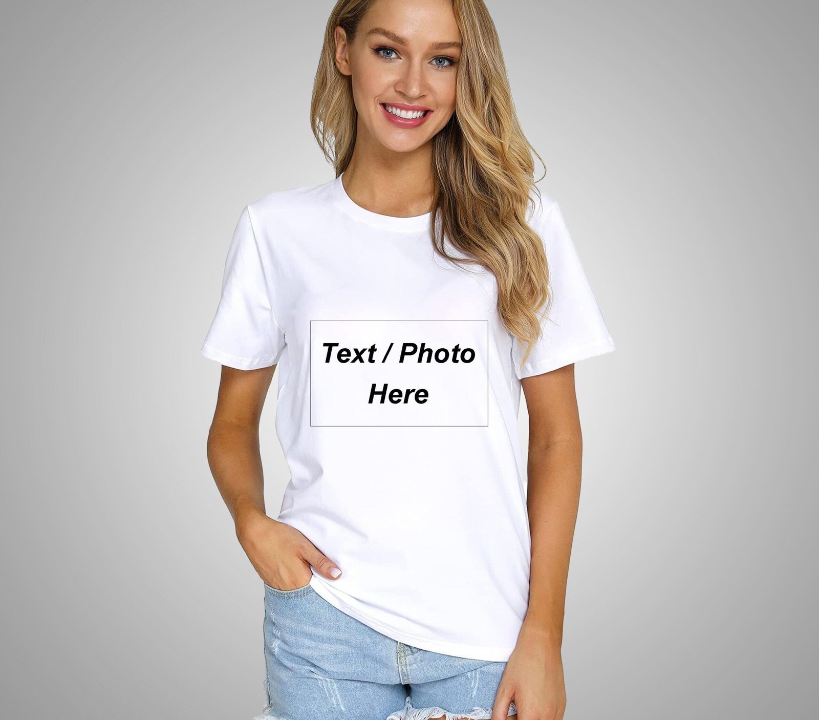 White Colour Round Neck T-Shirt For Women