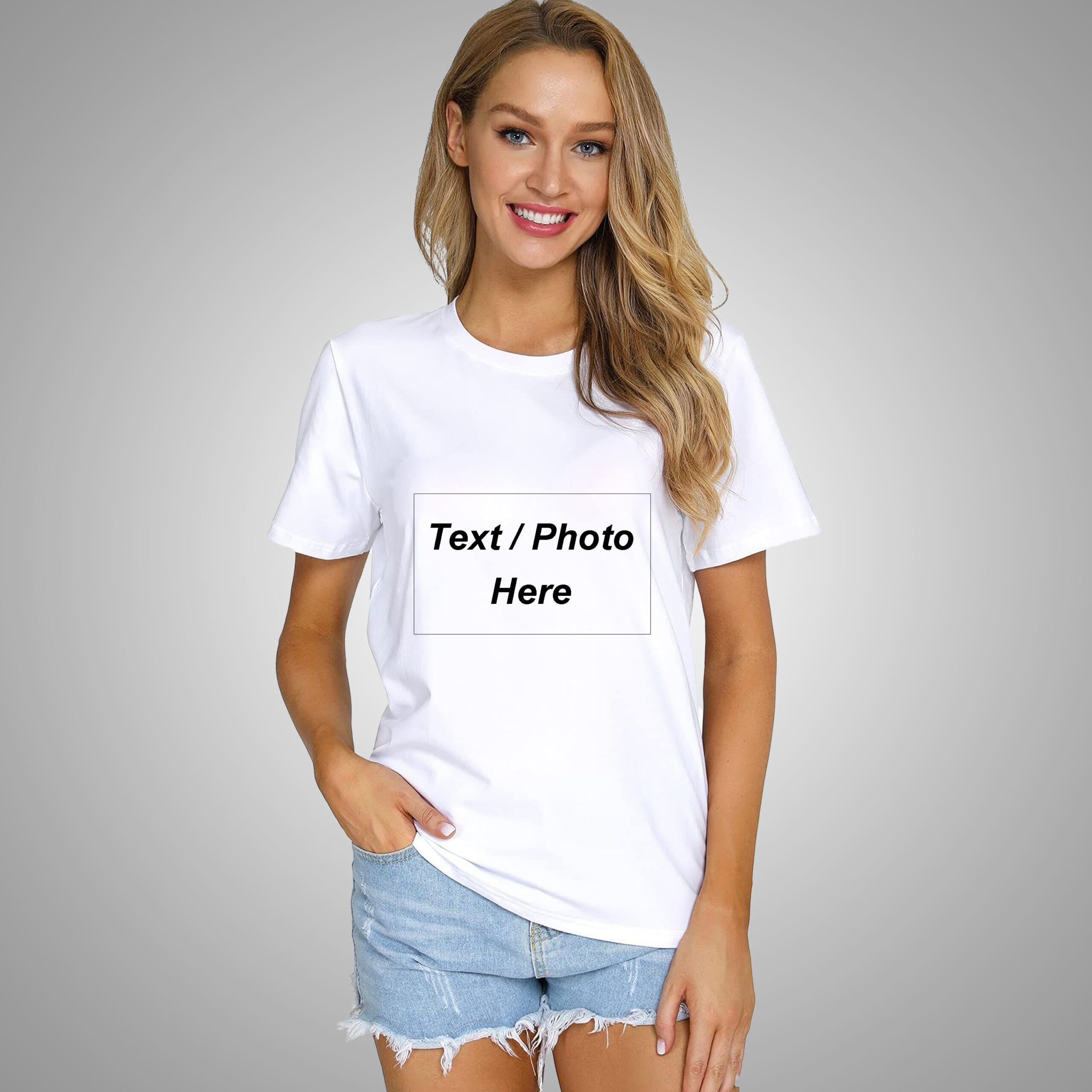 White Colour Round Neck T-Shirt For Women