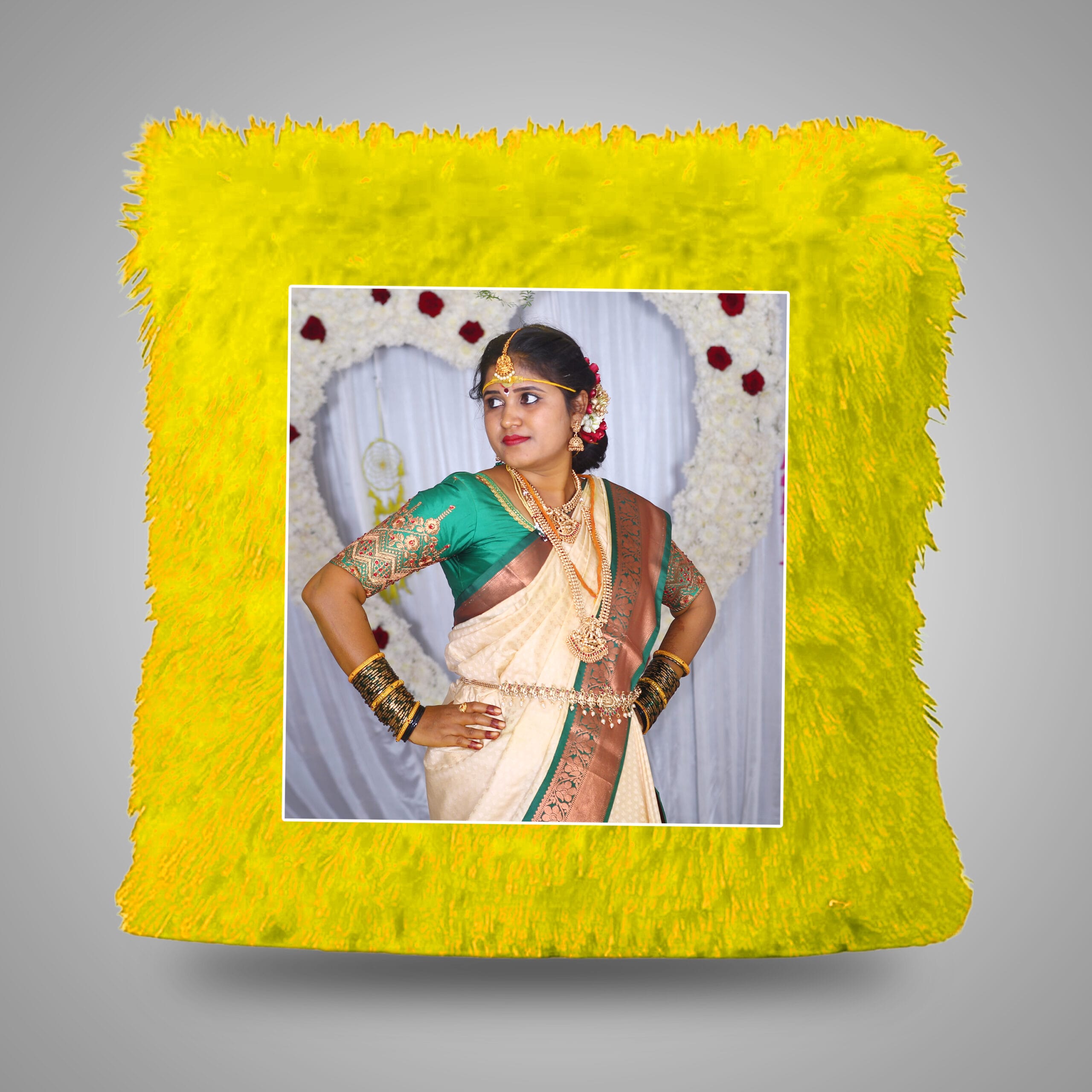 Personalized Photo Square Fur Pillow