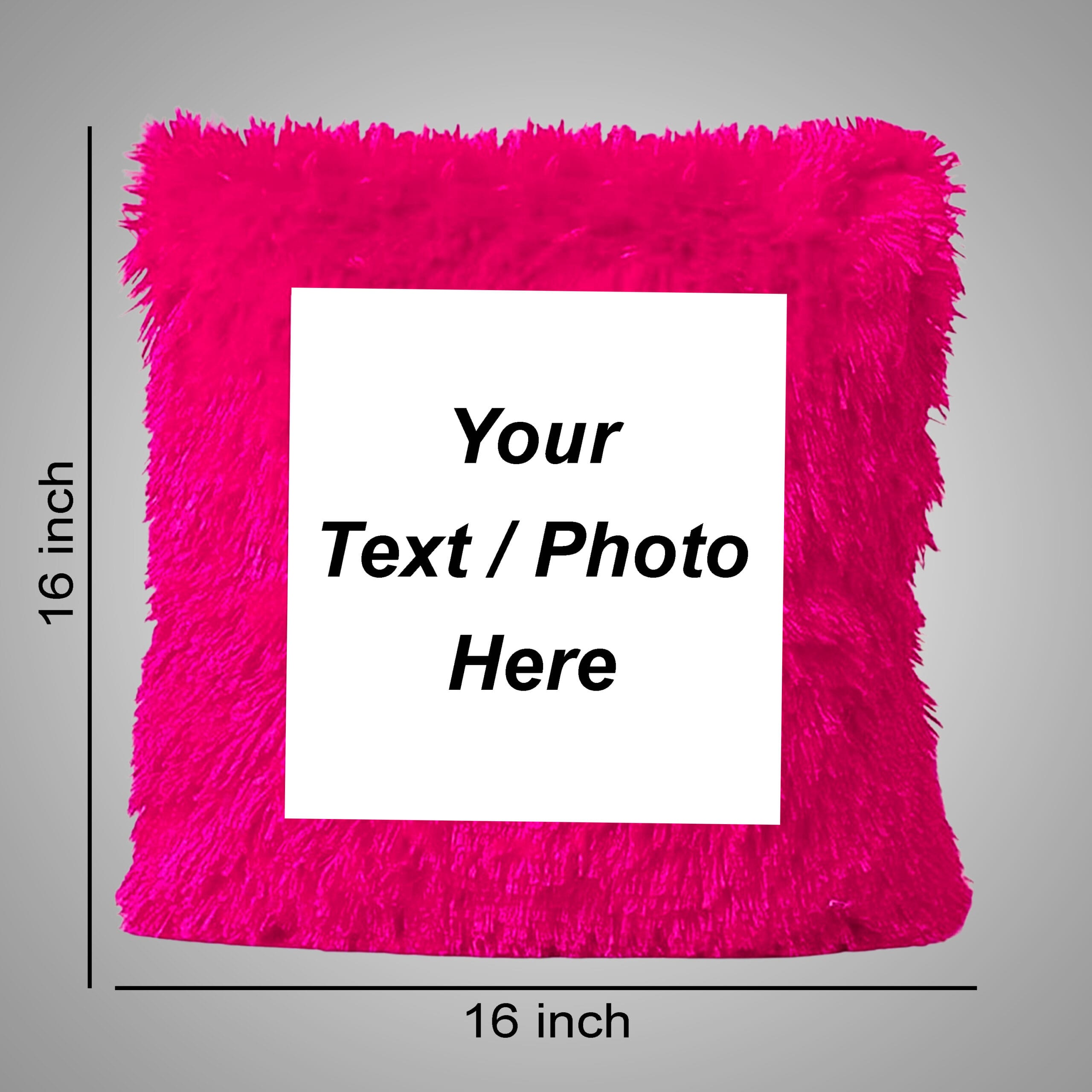 Personalized Photo Square Fur Pillow - Image 3