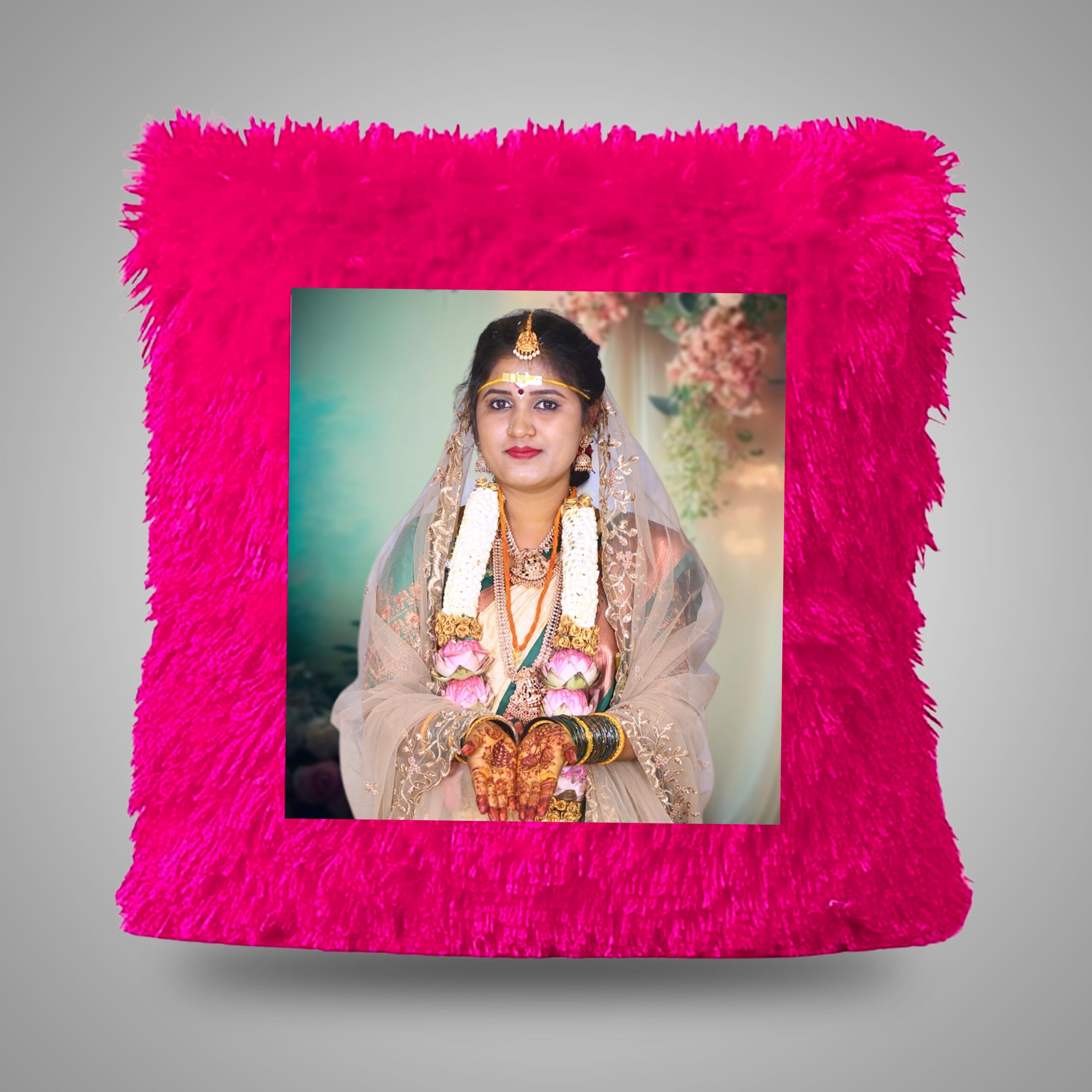 Personalized Photo Square Fur Pillow